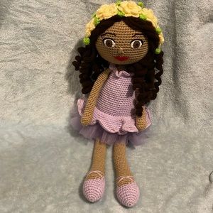 Purple Ballerina Doll With Yellow Flowers